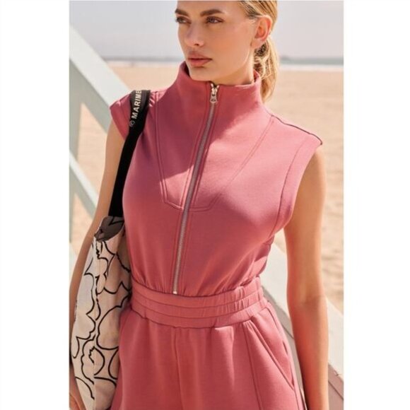 Varley Linvale Playsuit Romper Shorts in Withered Rose, Size Medium, FLAWED - Picture 2 of 10